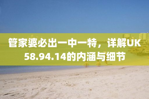 管家婆必出一中一特，詳解UK58.94.14的內(nèi)涵與細(xì)節(jié)