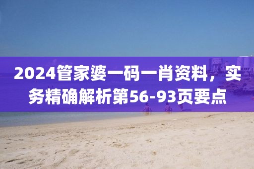 2024管家婆一碼一肖資料，實務精確解析第56-93頁要點