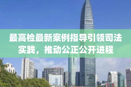 最高檢最新案例指導(dǎo)引領(lǐng)司法實踐，推動公正公開進程